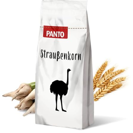 PANTO Straußenkorn 25 kg (5mm) – Futter für Laufvögel & Strauße | Gekörntes Futter für alle Laufvögel – abgestimmte Versorgung für Strauße, Emus & Nandus