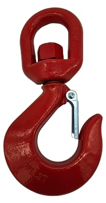 Wirbellasthaken Ösenhaken Nennlast 0,75t / 1t / 1,5t / 2t / 3t / 5t Kranhaken Forsthaken Rot lackiert Schifffahrt Hebeindustrie drehbar Lasthaken Sicherheitshaken (3/4-3t)
