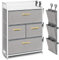 VERONLY Kommode mit 4 Schubladen aus Stoff,Mehrzweckschrank Schrank Flur Aufbewahrungsschrank Sideboard mit Seitentaschen für Schlafzimmer, Wohnzimmer, Kinderzimmer, Büro (Grau,58 * 29 * 80cm)