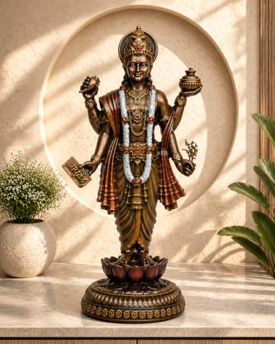 ARTVARKO Dhanavantari Reisn Idol The Physician of Gods Ayurveda Dhanvantri Dhanwantri Medizinstatue für Heimdekoration, Bürodekoration, 20,3 cm