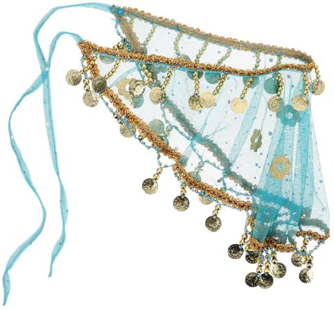 VILLCASE Damen-Stammes-Gesichtsschleier mit Münzen Bauchtanz-Kostüm Schleier Masken Halloween-Kostüm-Accessoire