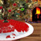 IHCEMIH Weihnachtsbaum Decke Christbaumdecke Rock Rot Groß Teppich Rund Schneeflocke Weihnachtsmann Weihnachtsbaumständer Abdeckung Weihnachtsdeko Weihnachtsbaumdecke Tannenbaum Unterlage 90cm