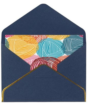 FUkker Grußkarten, Karten mit Umschlägen, perlmuttfarbene Papier-Weihnachtskarten, Dankeskarten, Garn zum Stricken und Basteln