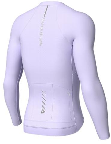 Lo.gas Radtrikot Herren Langarm, Rennrad Trikot Durchgehender Reißverschluss mit 3 Taschen, Lila, L