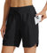 WILLIT Damen Shorts Sporthose Kurz High Waist Laufhose Sommer Laufshorts Schnelltrocknend Wanderhose Kurze Hose Sport Fitness Running mit Taschen 7 Schwarz M