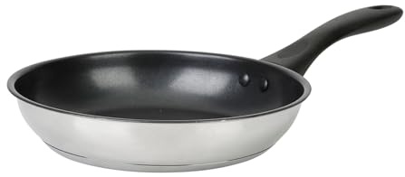 Crealys 535766 Pfanne aus Edelstahl, Ø 20 cm, Produktreihe Essential, 2-lagige Xylan-Antihaftbeschichtung, ohne PFOA, hitzebeständiger Griff, für alle Herdarten, auch Induktion