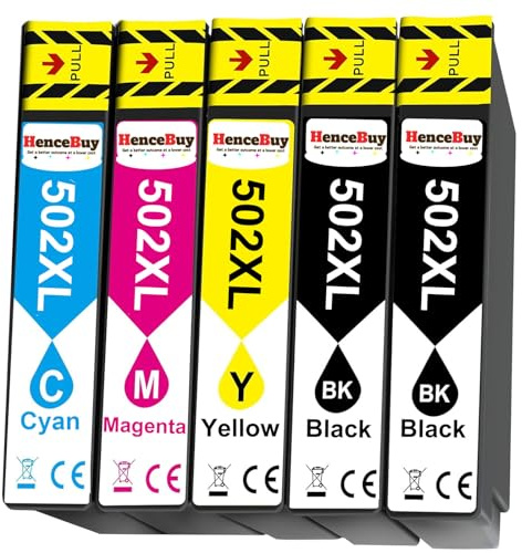 HenceBuy 502XL Druckerpatronen Kompatibel mit Epson 502 XL Patronen Multipack für Expression Home XP-5100 XP-5105 XP-5155 XP-5150 Workforce WF-2860 WF-2865 WF-2880 WF-2860DWF WF-2865DWF WF-2880DWF