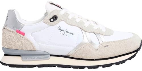 Pepe Jeans Brit Fly Turnschuhe aus weißem Leder
