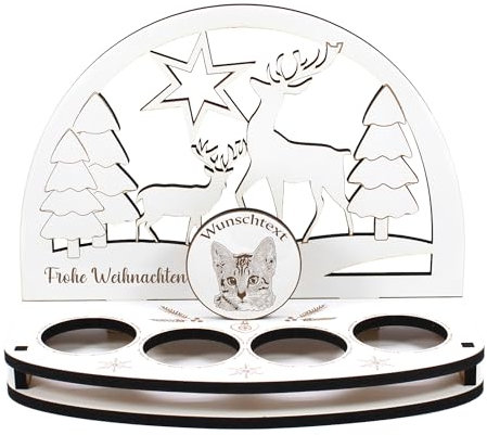 Dekolando Decorative Candle Arch Tea Light Holder Egyptian Mouse Cat Personalised Christmas Decoration Advent Wreath Light Arch Candle Arch Advent Light Arch Advent Light