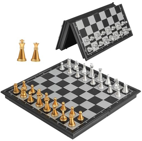 Super Winner 10 Zoll Magnetisches Mini-Schachset - Leicht, tragbar und pädagogisch, Reiseschach für Kinder und Erwachsene - Perfekt für 2 Spieler.