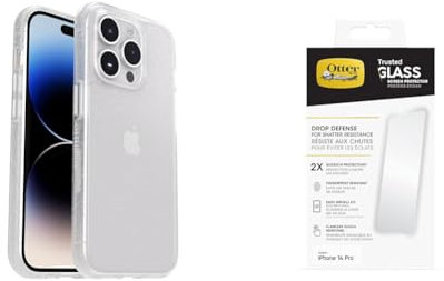 OtterBox Protective Sleek Case Apple iPhone 14 Pro Stardust - clear - ProPack with Premium Tempered Glass Protector