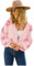 HEYPORK Damen Herbst Winter Warm Bequem Pullover Casual Mode Strickjacke Strickpullover Frauen Strickjacke StraßE Hipster Kurz Gestrickt Blumen Pullover(A Rosa, M)