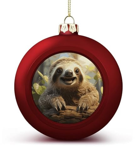 Weihnachtsbaumschmuck, Cartoon-Faultier-Weihnachtskugel-Dekorationsset, Weihnachtsbaumschmuck für Urlaubsdekoration