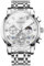 OLEVS Silber Uhren Herren Klassische Runden Gesicht Edelstahl Uhren Herren Lässig Luxus Tourbillon Chronograph Weiße Armbanduhr Leuchtende wasserdichte Analoge Quarz Herrenuhren
