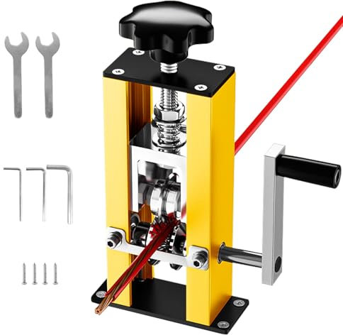 Cable Maquina de Pelar Profesional, Pela Cables de Electricidad, para Cable de 1-25 mm de Diámetro, Pelador de Cables Electricos Para Reciclaje Chatarra Cobre Pelacables Manual Automático(Oro)