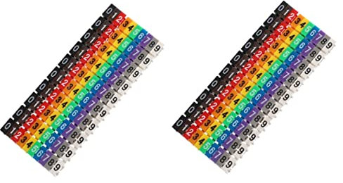 Angoily 2sets Plastic Cable Marking Labels Cable Identifier Numbered Labels for Charging Cord Sturdy Identification Tags for Cable Management 100pcs*2