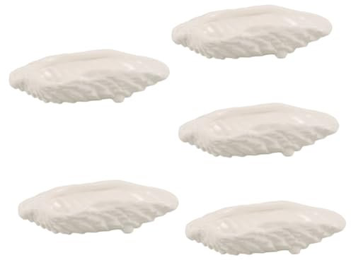 TOPBATHY 5 Piezas Plato De Conchas De Ostras Plato Decorativo Tazón Para Servir Ostras Ramequines Bandeja De Concha De Ostra Plato De Sashimi Salsa Plato De Sushi De Postre Cerámica
