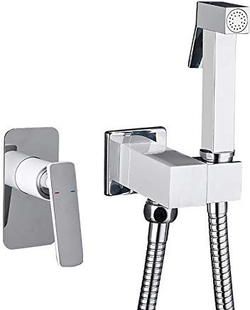 Cloth Diaper Sprayer Kit Brass Hot and Cold Water Chrome Handheld Bidet Sprayer Toilet Kit Single Handle Toilet Sprayer Wall Mounted Bathroom Washroom Set with Shower Hose