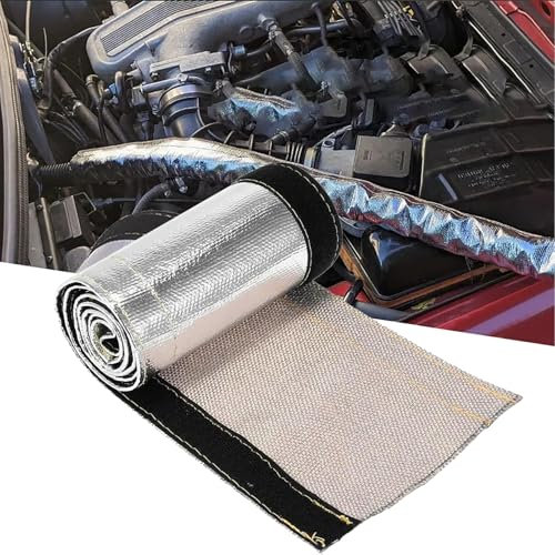Aluminised Heat Shield Hose 600 x 106 mm - Insulated Wire Hose Cover - With Velcro Fastening, Heat Protection Sleeves for Cables, Fuel Lines and Hoses