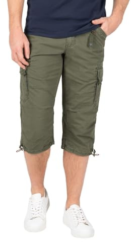 Timezone Herren 3/4 Cargo Hose Loose MILESTZ Short Mid Waist Loose Fit W30-W40