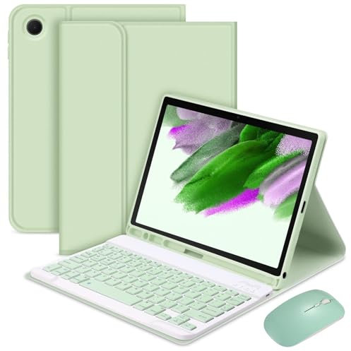 Funda con Teclado, Funda con Teclado para Samsung Galaxy Tab A9+/A9 Plus 11'' 2023 (SM-X210/X216/X218), Teclado inalámbrico magnético Desmontable con ratón Bluetooth, Verde