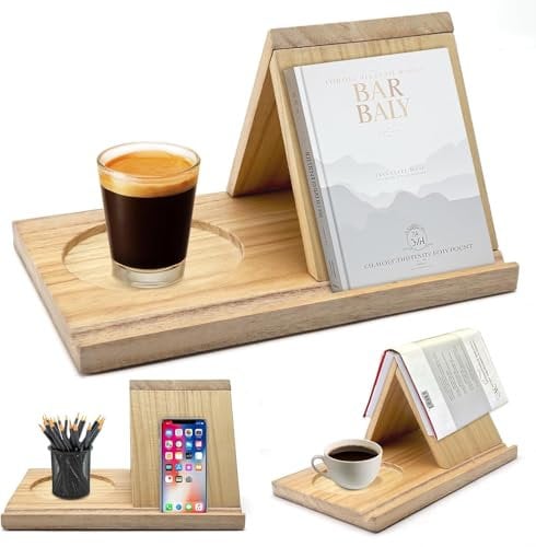 Kleines Lese Bücherregal Buchständer Holz Leseständer Dreieckiger Buchhalter Kurzer Premium Einfaches Bücherregal für Nachttisch Büro Schreibtisch Bibliothek Geschenk für Geburtstag