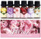 SNOWSEN Floral Essential Oil Set, Premium Essential Oils for Diffusers for Home, Rose, Lilac, Freesia, Jasmine, Cherry Blossom and Lavender Candle Scents for Candle Making, DIY Soaps, Aromatherapy