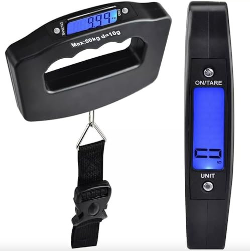 Novaease 50kg Electronic Luggage Scale, High Precision, Portable Digital Weight Scale, Backlight Function, Travel Suitcase Weigher with Tare Function 110 Lb/ 50Kg Capacity, Batteries Included