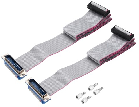 sourcing map Flachbandkabel, 26-polig, DB25-Stecker auf FC-26P, 2,54 mm Abstand, 50 cm Länge, DB-Seriell-Port-Kabel für Computer, LED-Display, DVD mit 4 Schrauben, Grau, 2 Stück