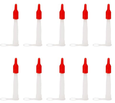 harayaa 10x Caulk Nozzle Kit Caulking Extension Nozzles with Red Cover Reusable Finisher Tools Caulk Tube Tips for Showers Corners