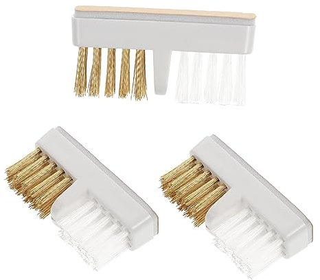 OUNONA 3piezas Cepillo De Limpieza De Alambre De Cobre Para Manicura y Pedicura Brocas Para Uñas y Limpiadores De Brocas Para Limpiar Uñas De Verniz Gel