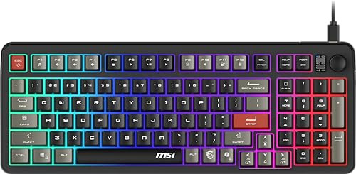 MSI Forge GK110 US - Mechanische Tastatur, RGB, ergonomisch, Anti-GHOSTING, winkelverstellbar (Schwarz)