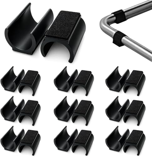 20 Stück Stuhlgleiter Freischwinger - Gleiter mit Freischwinger Filzgleiter für Rundrohr, U-Freischwinger Filzgleiter Ø 24-25 mm mit Filz für Stühle Schützen Sie Böden und Reduzieren Sie Lärm Schwarz