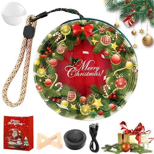 Weihnachtskugel mit Video, 2025 WiFi Christbaumkugel Memory Sphere, Personalisiertes Digitale 3D Video & Photo Memory Orb, 2.7 Inch Magic Crystal Ball für Familie Und Freunde (White,Wi-Fi)