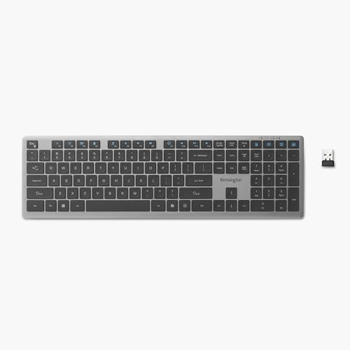 Kensington KB535 EQ Rechargeable Full Size Silent Wireless Keyboard | QWERTY UK Layout, Copilot AI Key, Connect up to 4 devices, Up to 4 months Charge, Easy Plug & Play, K75408UK