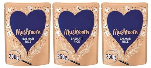 Mushroom Basmati Rice, Microwave Pouch, Gluten Free, Suitable for Vegetarians & Vegans, 250g,Pack Of 3