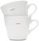 Keith Brymer Jones - Word Range - Medium Ceramic White Mug Pair - 350ml - Love (red) & Love (red)