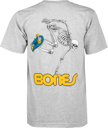 Powell Peralta Skateboard Skelett T-Shirt, Grau, Größe XL