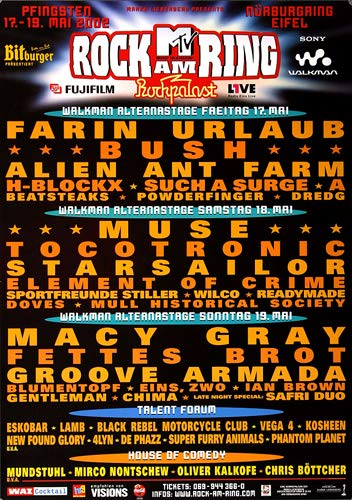 Rock AM Ring & Park - Alterna Stage, Rock am Ring 2002 » Konzertplakat/Premium Poster | Live Konzert Veranstaltung | DIN A1 «
