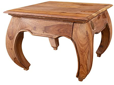 Massivmoebel24.de | Opium eleganter Couchtisch aus Sheeshamholz #630 - braun lackiert | 60x60x40 cm | Massivholztisch Fernsehtisch Beistelltisch