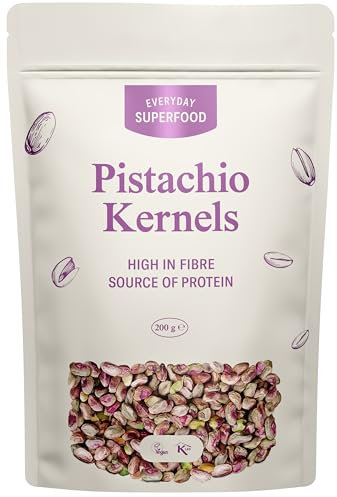 Everyday Superfood Raw Pistachio Kernels 200g | Certified & Tested for Aflatoxin | Shelled, Unsalted, No Hidden Oils | for Snack or Baking