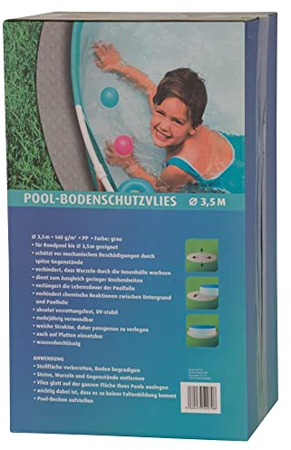 Poolvlies rund PP-Vlies 140 g/m² grau