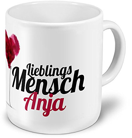 printplanet XXL Riesen-Tasse mit Namen Anja - Motiv Lieblingsmensch - Namenstasse, Kaffeebecher, Becher, Mug