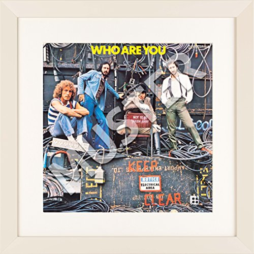 LP Vinyl Cover Rahmen zum Aufhängen in elfenbein mit Passepartout in weiß - Wechselrahmen aus Glas und Holz für Schallplatten Album Plattencover - quadratisch