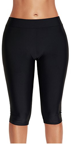 Laorchid Maillot de bain d'été long pour femme Longueur genou, Noir , 44