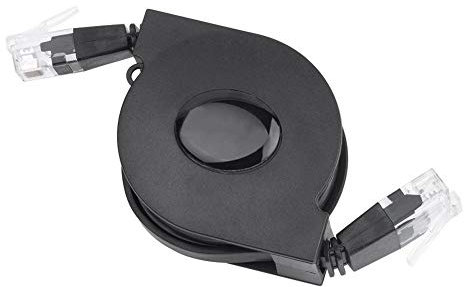 Mugast Retractable Ethernet Cable Network Cable 1M/2M, Cat 6 Gigabit Lan Lead RJ45 Patch Cord Flat Design 1000Mbps for Computer, Routers, Switches, ADSL, Moedm(1M)