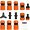 HONGCI ABS-Schlauchanschluss 13 Kit-6 * 1/2End-Schnellanschluss, 2 * Doppelstecker, 2 * 2 in 1 Hahn, 2 * Extender, 1 * Y-Anschluss und 18 * Ersatzring Zum Anschließen des Gartenschlauchs