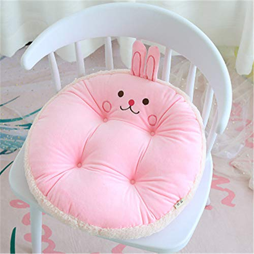 Nicole Knupfer Stuhl Sitzkissen Kissen Dekor niedlichen Tier Runden Kissen Sitzpolster Runde Sitzauflage Plüschkissen 45cm (Hase)