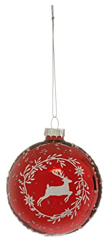 FEERIC LIGHTS & CHRISTMAS - Glas-Weihnachtskugel 80 mm Rentier-Krone