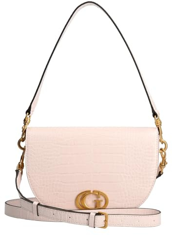 GUESS Damen Creme Danna Saddle Bag, Rosa